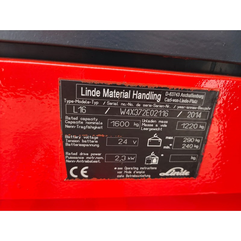 Штабелер Електро Навантажувач Поводковий 769 Linde L16 1,6т 4,25m